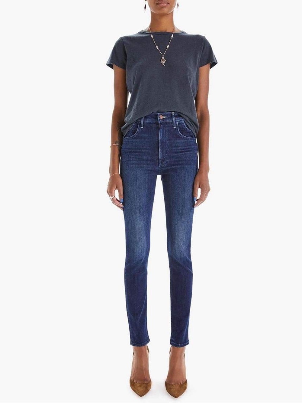Mother The Stash Swooner Skinny Jeans Dark Wash Mid Rise Stretch Women’s 27